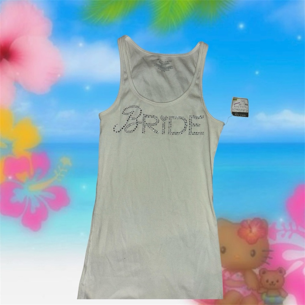 Y2K White Bride Tank Top